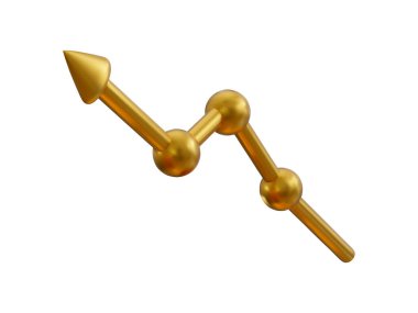 İş grafiği. Büyüme süreci oku beyaz arkaplanda izole edildi. Vektör illüstrasyonu.