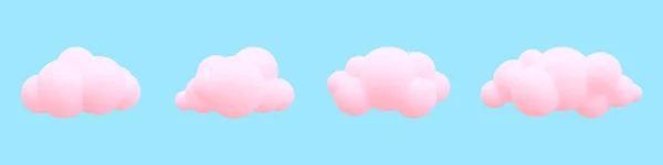 Realistic Clouds Collection Vector Illustration —  Vetores de Stock