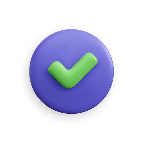 Realistic Check Mark Button Done Successful Icon Graphics Design Projects — Image vectorielle