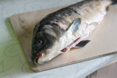 Balık yemi ve limon. Lezzetli taze.