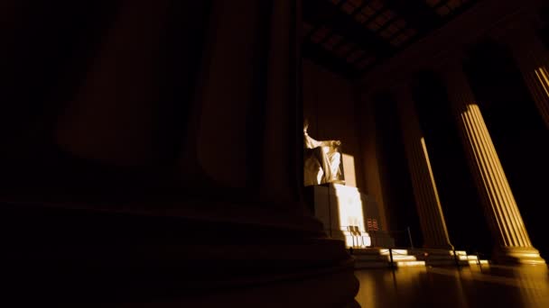 Het Lincoln Memorial Sunrise Timelapse Empty Panning Shot — Stockvideo