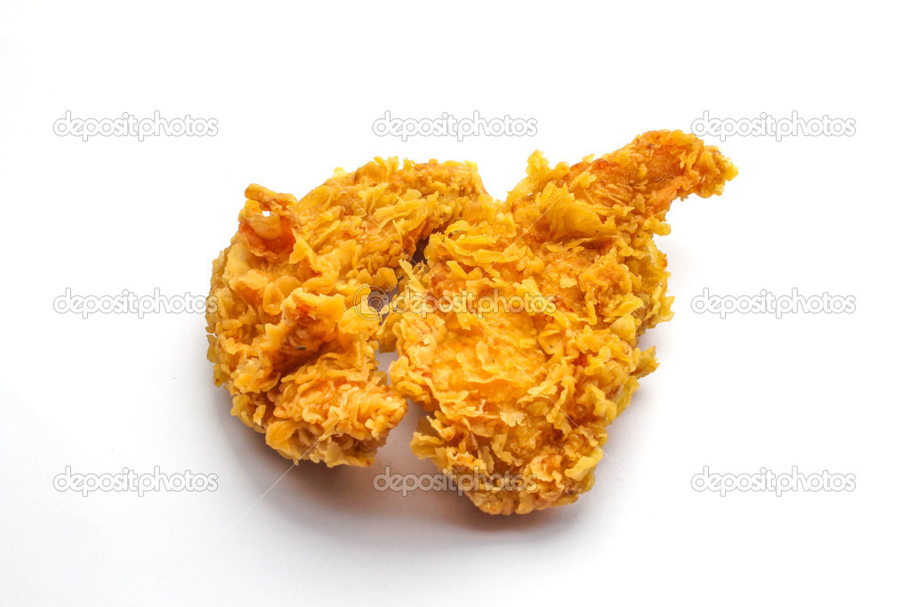 An isolated chicken strip