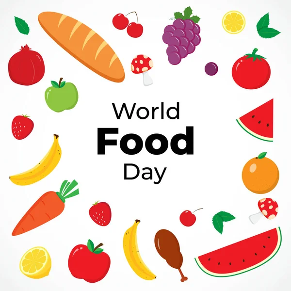 Dünya Gıda Günü için vektör illüstrasyonu
