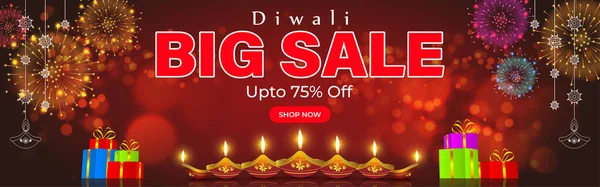 Banner Venta Temporada Festiva Diwali Oferta Limitada Dipawali Festival Indio — Archivo Imágenes Vectoriales