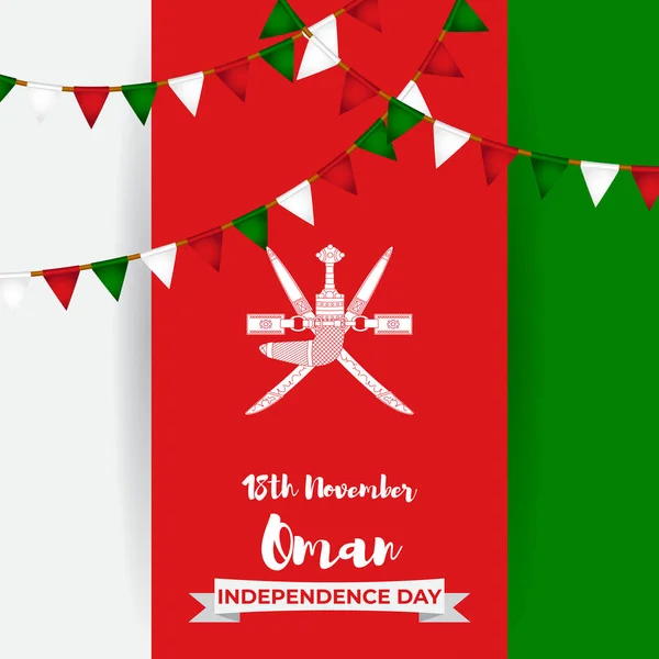 Ilustración Vectorial Del Feliz Día Independencia Omán — Archivo Imágenes Vectoriales