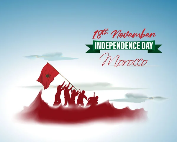 Ilustración Vectorial Del Feliz Día Independencia Marruecos — Archivo Imágenes Vectoriales