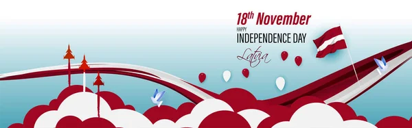Εικονογράφηση Διάνυσμα Ευτυχισμένη Ημέρα Ανεξαρτησίας Της Λετονίας — Διανυσματικό Αρχείο