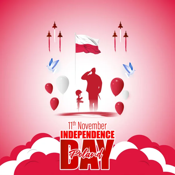 Ilustración Vectorial Del Feliz Día Independencia Polonia — Archivo Imágenes Vectoriales