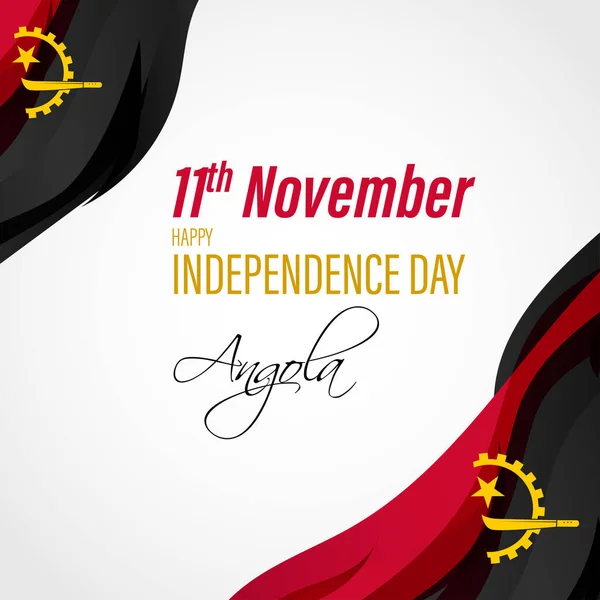Ilustración Vectorial Del Feliz Día Independencia Angola — Archivo Imágenes Vectoriales