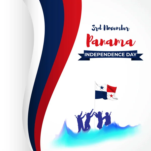 Ilustração Vetorial Feliz Dia Independência Panamá —  Vetores de Stock