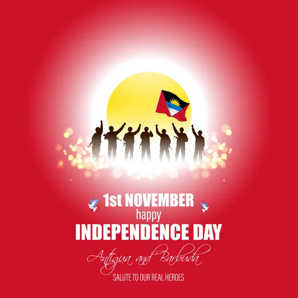 Vektorillustration Des Glücklichen Unabhängigkeitstages Von Antigua Barbuda — Stockvektor