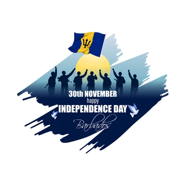 Ilustración Vectorial Del Feliz Día Independencia Barbados — Archivo Imágenes Vectoriales