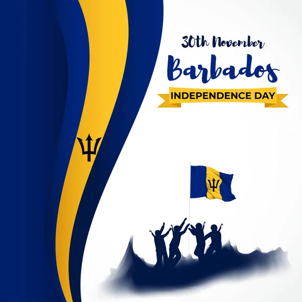 Ilustração Vetorial Feliz Dia Independência Barbados — Vetor de Stock