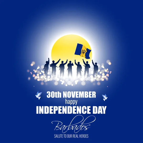 Ilustración Vectorial Del Feliz Día Independencia Barbados — Archivo Imágenes Vectoriales