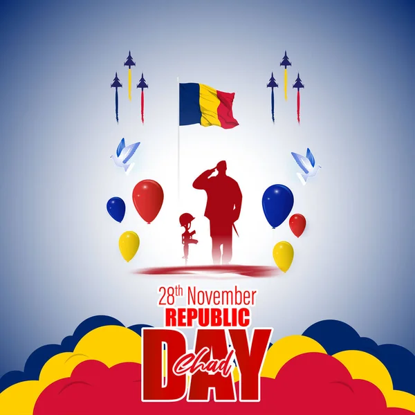 Векторна Ілюстрація Щасливого Дня Республіки Чад — стоковий вектор