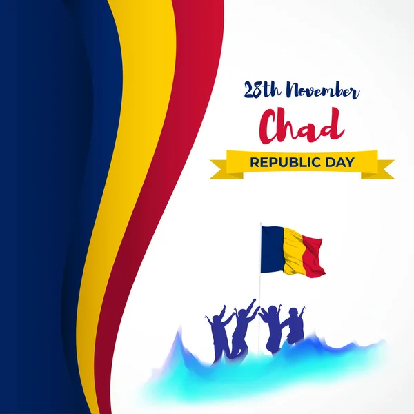Векторна Ілюстрація Щасливого Дня Республіки Чад — стоковий вектор