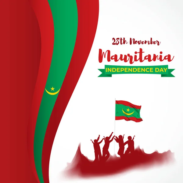 Εικονογράφηση Διάνυσμα Ευτυχισμένη Ημέρα Ανεξαρτησίας Μαυριτανία — Διανυσματικό Αρχείο