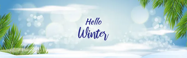 Ilustración Vectorial Para Hello Fondo Invierno — Archivo Imágenes Vectoriales