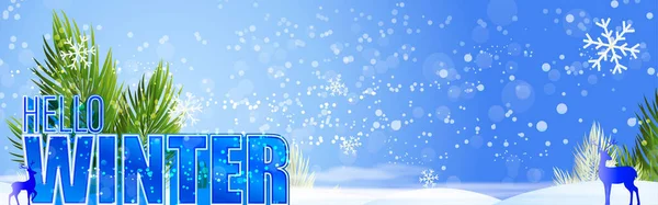 Ilustração Vetorial Para Fundo Hello Winter — Vetor de Stock