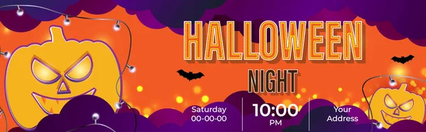 Vector Illustration Halloween Festival Banner Greeting Flyer — Stock Vector