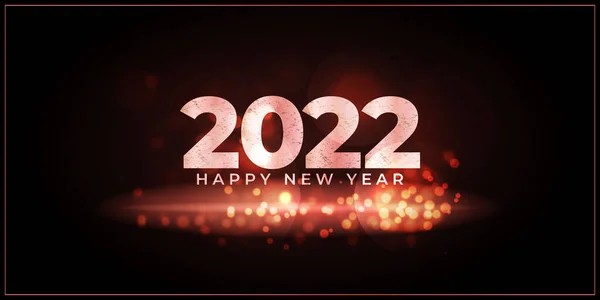 Vektorová Ilustrace Šťastný Nový Rok 2022 Blahopřání Zlatými Stuhami Třpytivém — Stockový vektor