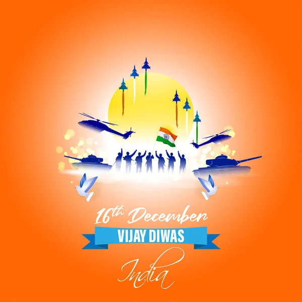 Vector Illustration Vijay Diwas Victory Day Banner December 1971 India — Stock Vector