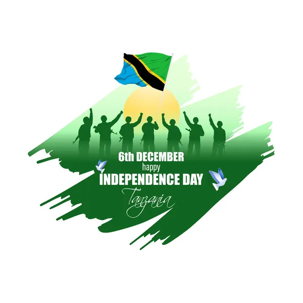 Wektor Ilustracja Szczęśliwego Dnia Niepodległości Tanzanii — Wektor stockowy