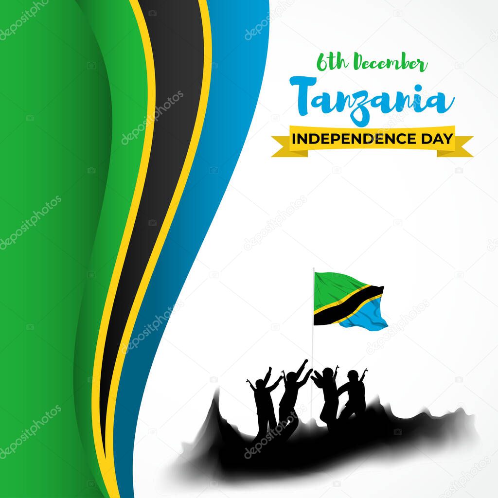 Vector illustration of happy Tanzania independence day