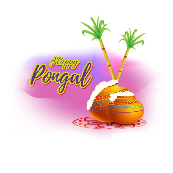 Ilustración Vectorial Happy Pongal — Vector de stock