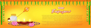 Mutlu Thaipusam veya Thaipoosam selamlaması vektör illüstrasyon kavramı