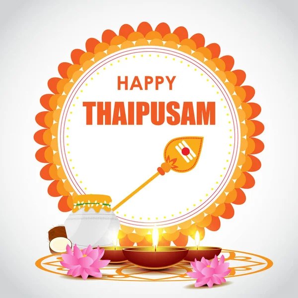 Mutlu Thaipusam veya Thaipoosam selamlaması vektör illüstrasyon kavramı