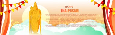 Mutlu Thaipusam veya Thaipoosam selamlaması vektör illüstrasyon kavramı