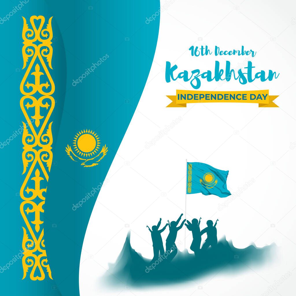 Vector illustration of happy Kazakhstan independence day