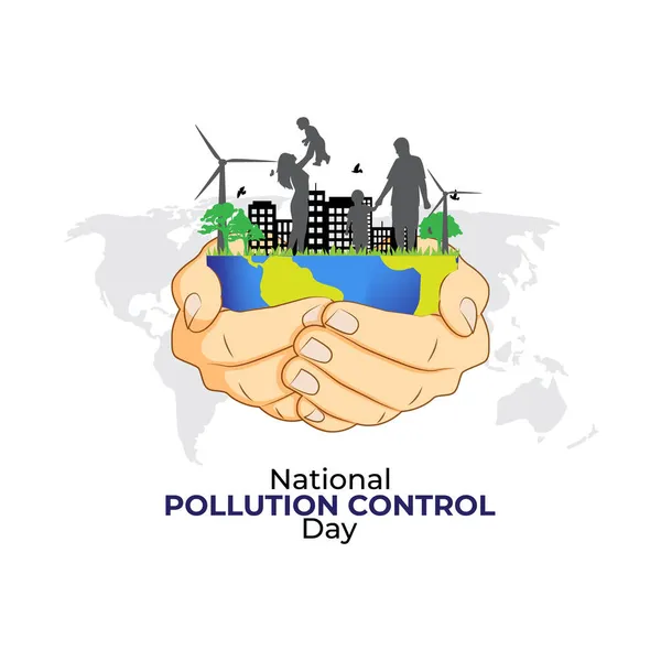 Národní Ilustrace Denního Vektoru Omezování Znečištění — Stockový vektor