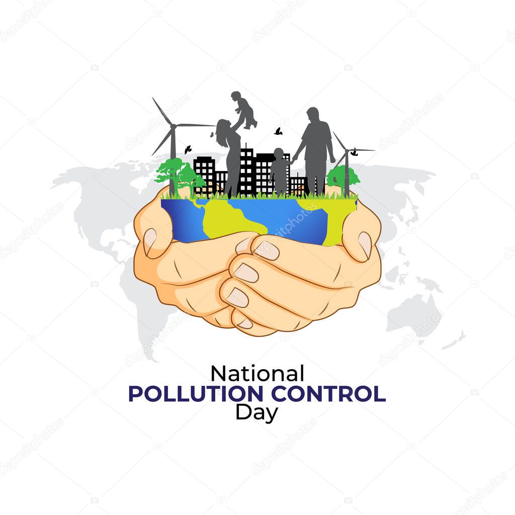 national pollution control day-vector illustration