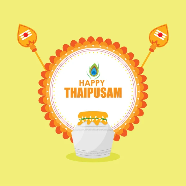 Mutlu Thaipusam veya Thaipoosam selamlaması vektör illüstrasyon kavramı