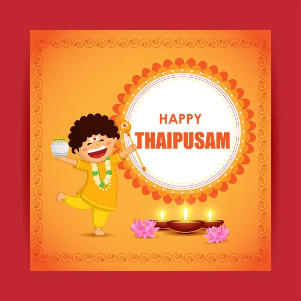 Concepto Ilustración Vectorial Del Saludo Feliz Thaipusam Thaipoosam — Vector de stock