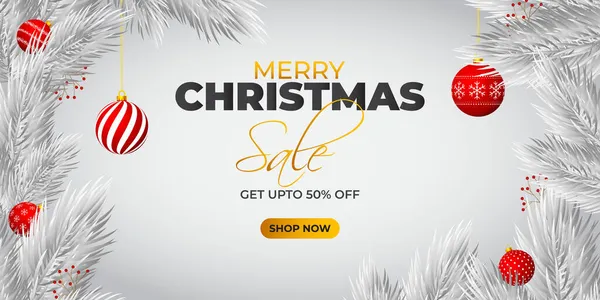 Vector Illustration Merry Christmas Sale Offer — Stock Vector