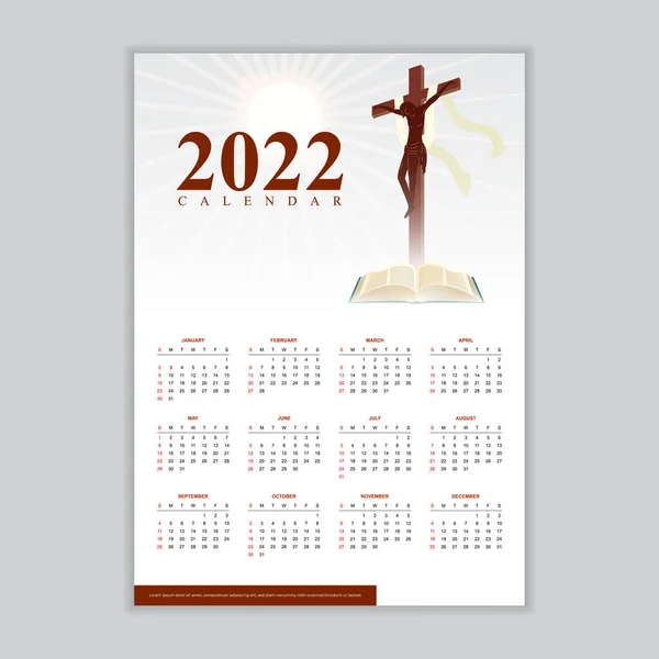 Kalender Für Das Neue Jahr 2022 Modernen Stil — Stockvektor