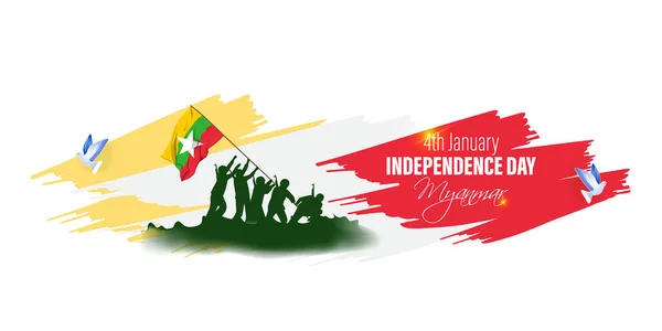 Векторная Иллюстрация Дню Независимости Мьянмы — стоковый вектор