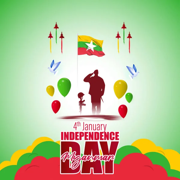 Ilustración Vectorial Para Myanmar Día Independencia — Archivo Imágenes Vectoriales