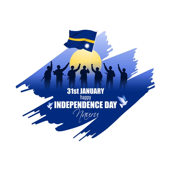 Ilustração Vetorial Feliz Dia Independência Nauru — Vetor de Stock