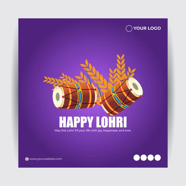 Vector Illustration Happy Lohri — Archivo Imágenes Vectoriales