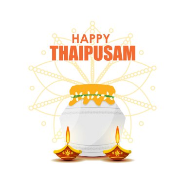 Mutlu Thaipusam veya Thaipoosam selamlaması vektör illüstrasyon kavramı