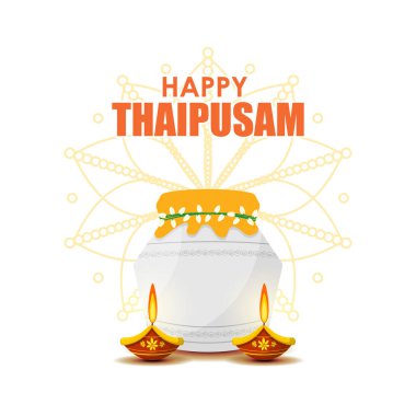Vector illustration concept of Happy Thaipusam or Thaipoosam greeting clipart