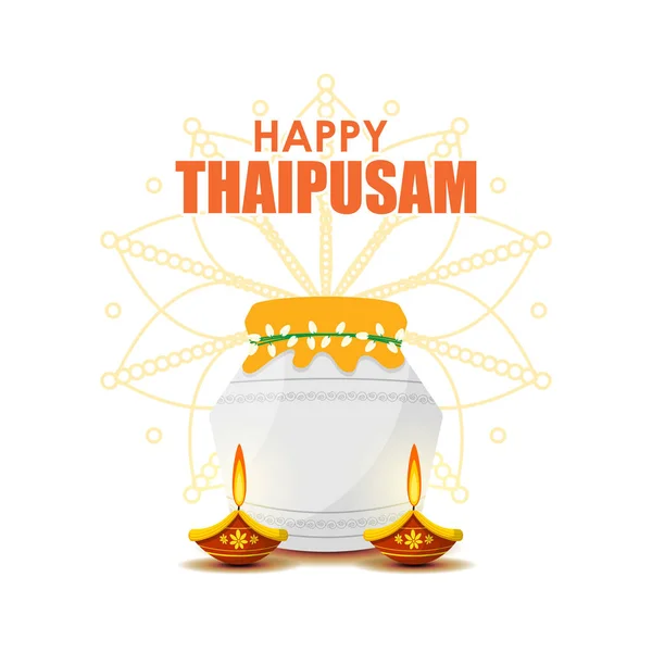 Vector Illustration Concept Happy Thaipusam Thaipoosam Greeting — Stock Vector