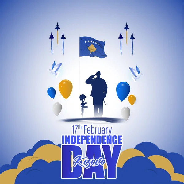 Vector Illustration Kosovo Independence Day —  Vetores de Stock