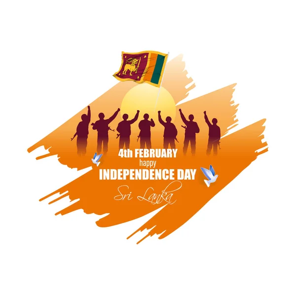 Vector Illustration Independence Day Srilanka — Vettoriale Stock
