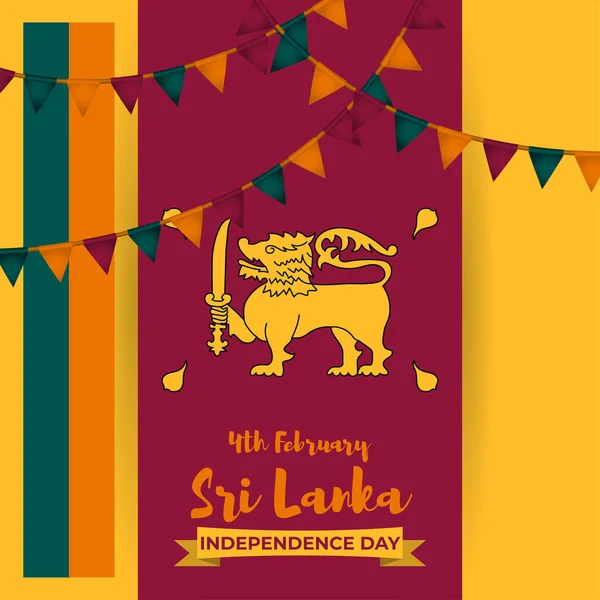 Vector Illustration Independence Day Srilanka — Archivo Imágenes Vectoriales