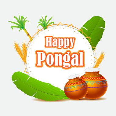 Happy Pongal 'ın Vektör illüstrasyonu